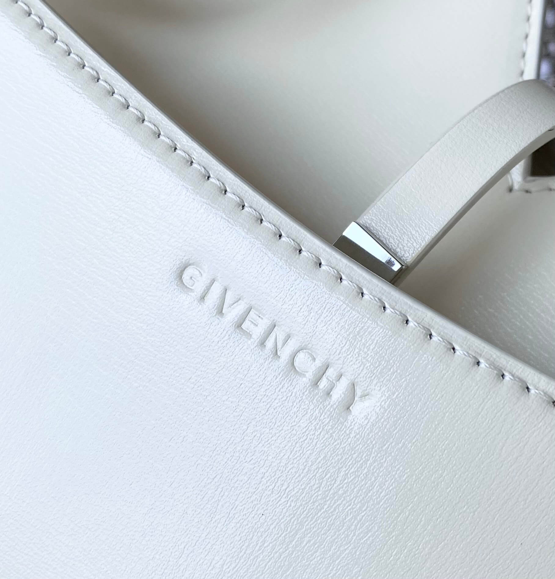 Givenchy V-Shaped Cut Out Chain Bag White - Image 2