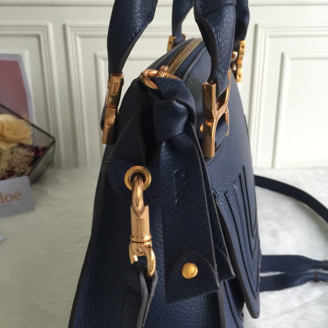 Chloe Marcie Double Carry Blue Bag - Image 8