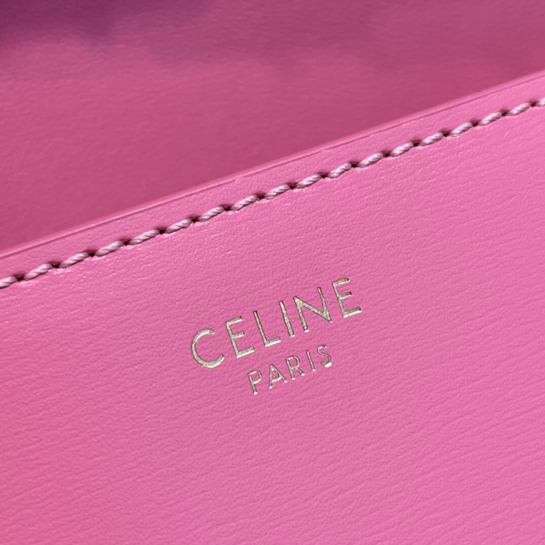 Celine Pink Triomphe Shoulder Bag with Chain - Image 2