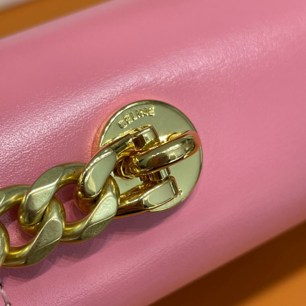 Celine Pink Triomphe Shoulder Bag with Chain - Image 6