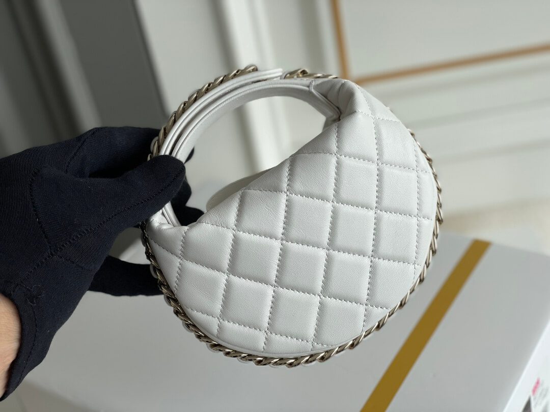 Chanel 23C Round Cruise Pouch White Bag - Image 2