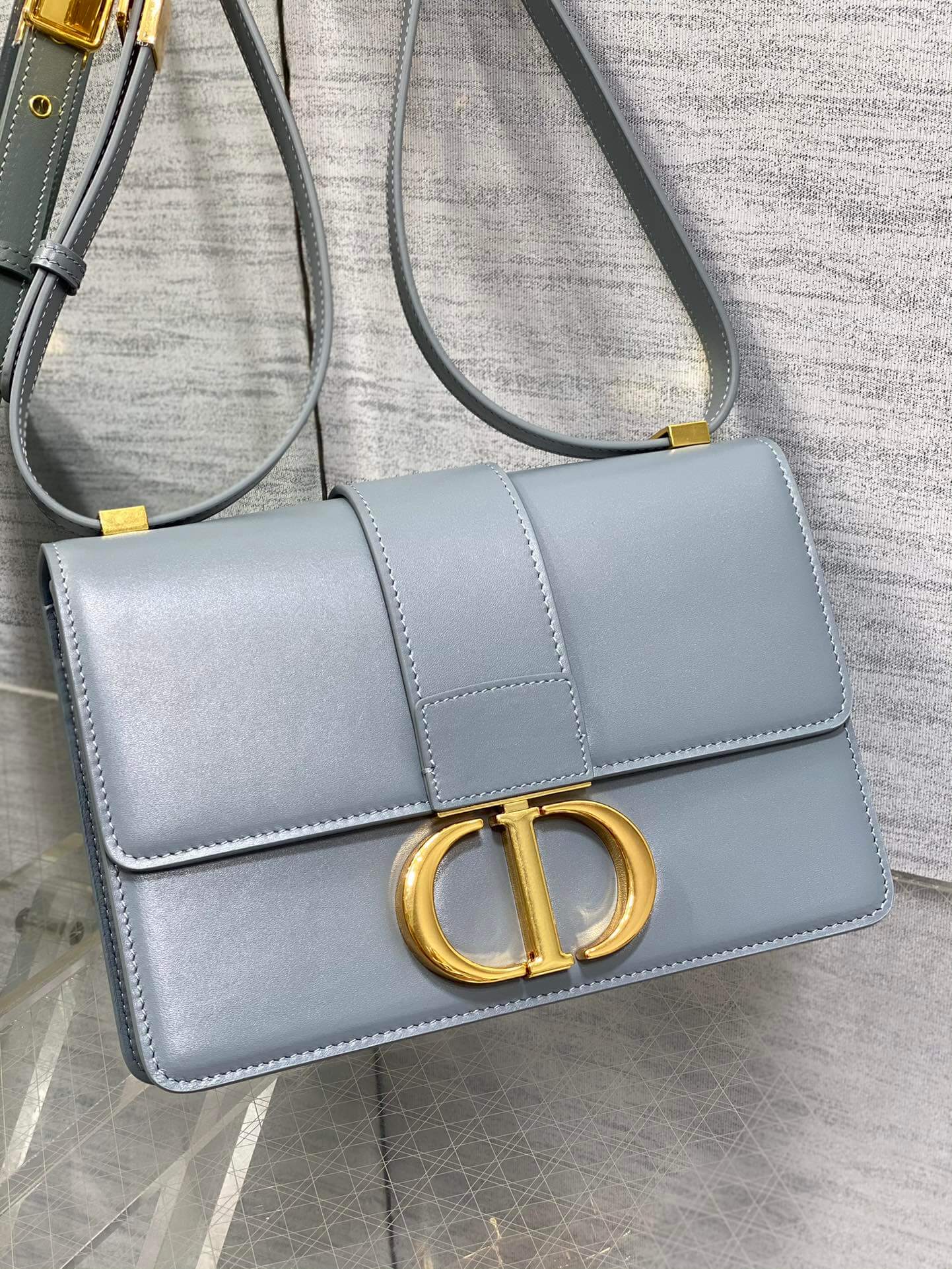 Dior Montaigne Blue-Grey Bag - Image 5