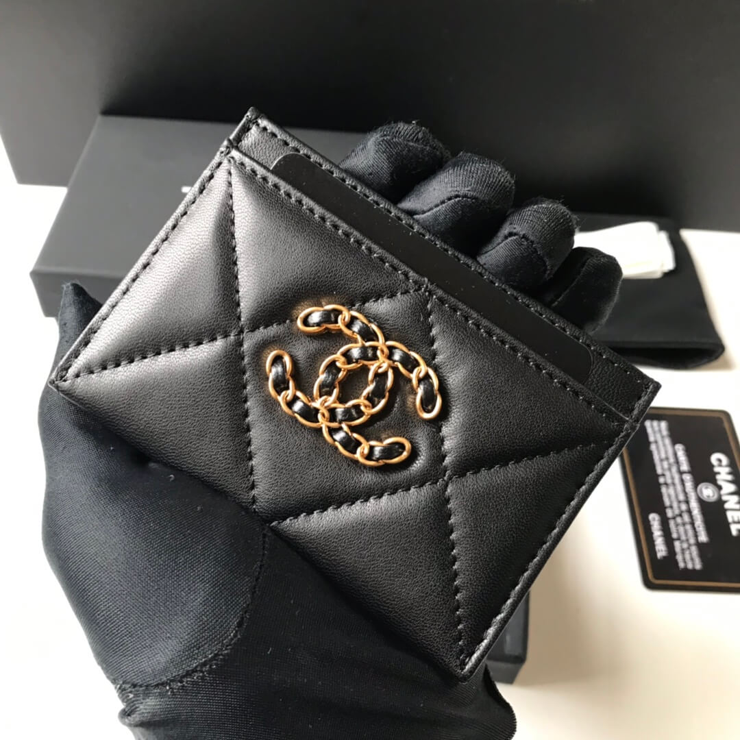 Chanel 19 Leather Black Card Holder - Image 4