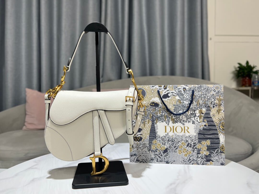 Dior Saddle Bag In White - Image 7