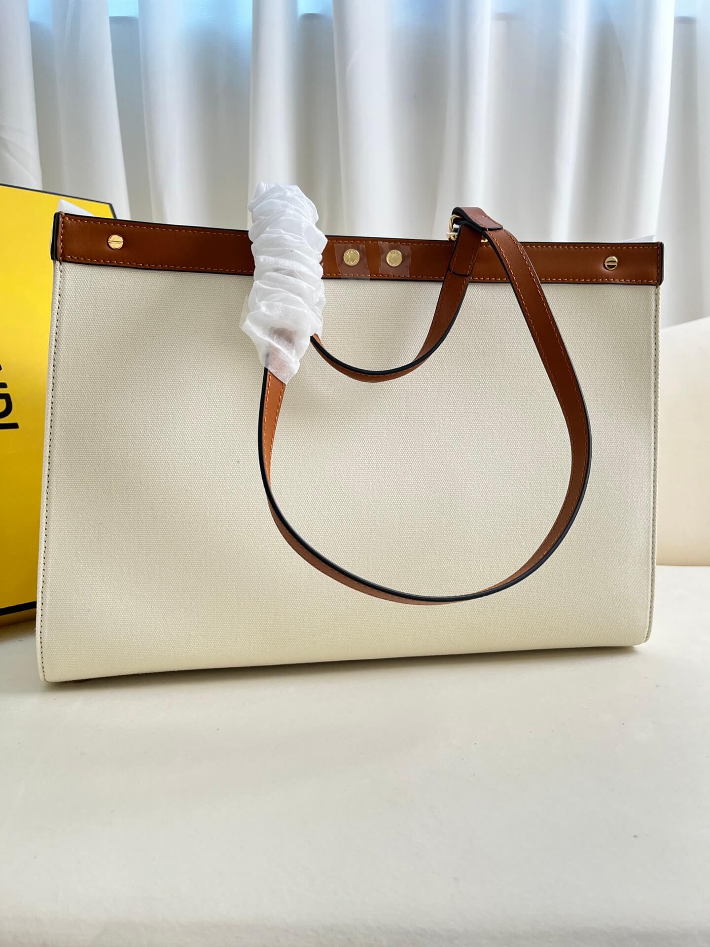 Fendi Women’s X-tote Bag In Canvas With Thread-embroidered Ff Monogram - Image 2