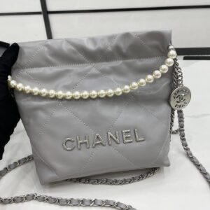 Chanel 22 Small Grey Handbag