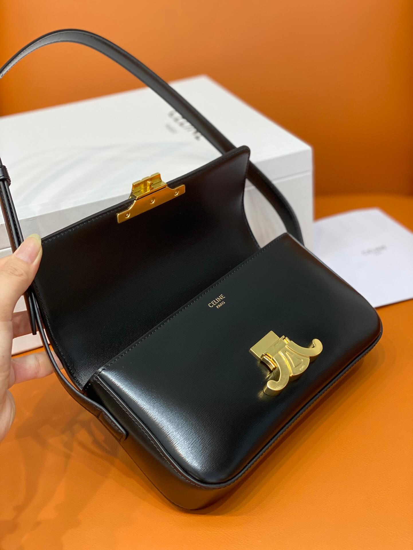 Celine Black Triomphe Shoulder Bag - Image 2