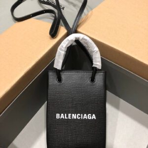 Balenciaga Shopping Phone Holder Black Bag