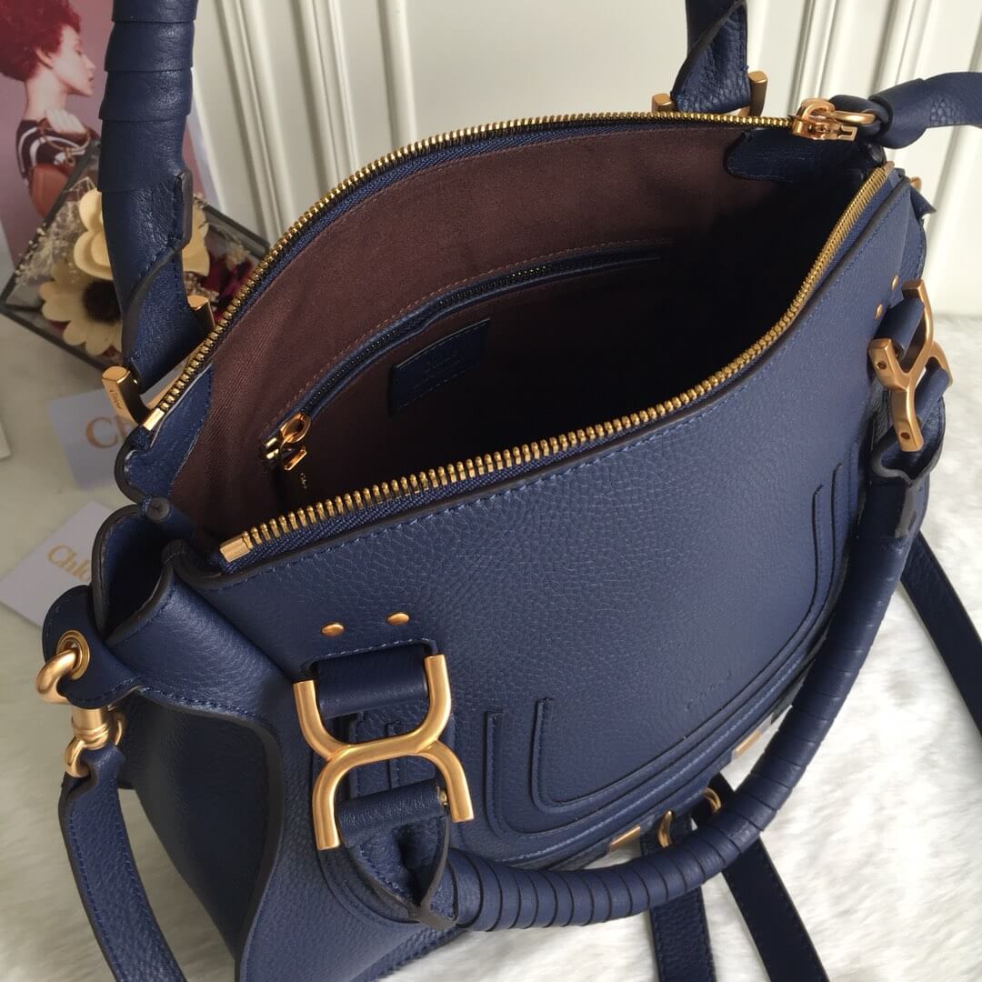 Chloe Marcie Double Carry Blue Bag - Image 7