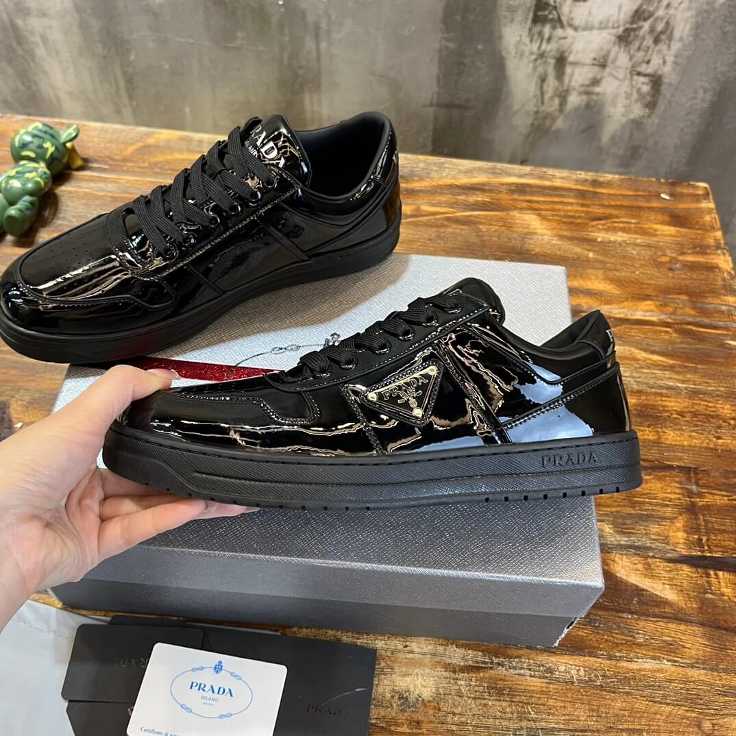 Prada Men's Downtown Sneakers in Patent Leather - Image 4