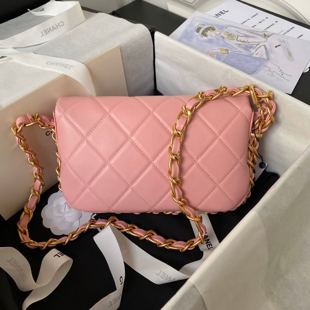 Chanel Small Flap Bag In Pink - Image 3