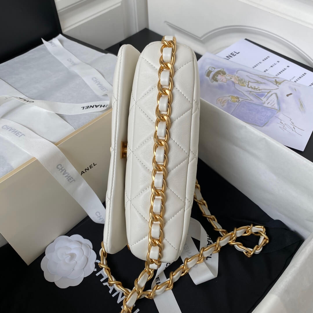 Chanel Small Flap Bag In White - Image 3