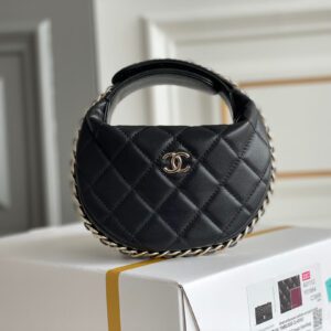 Chanel 23C Round Cruise Pouch Black Bag