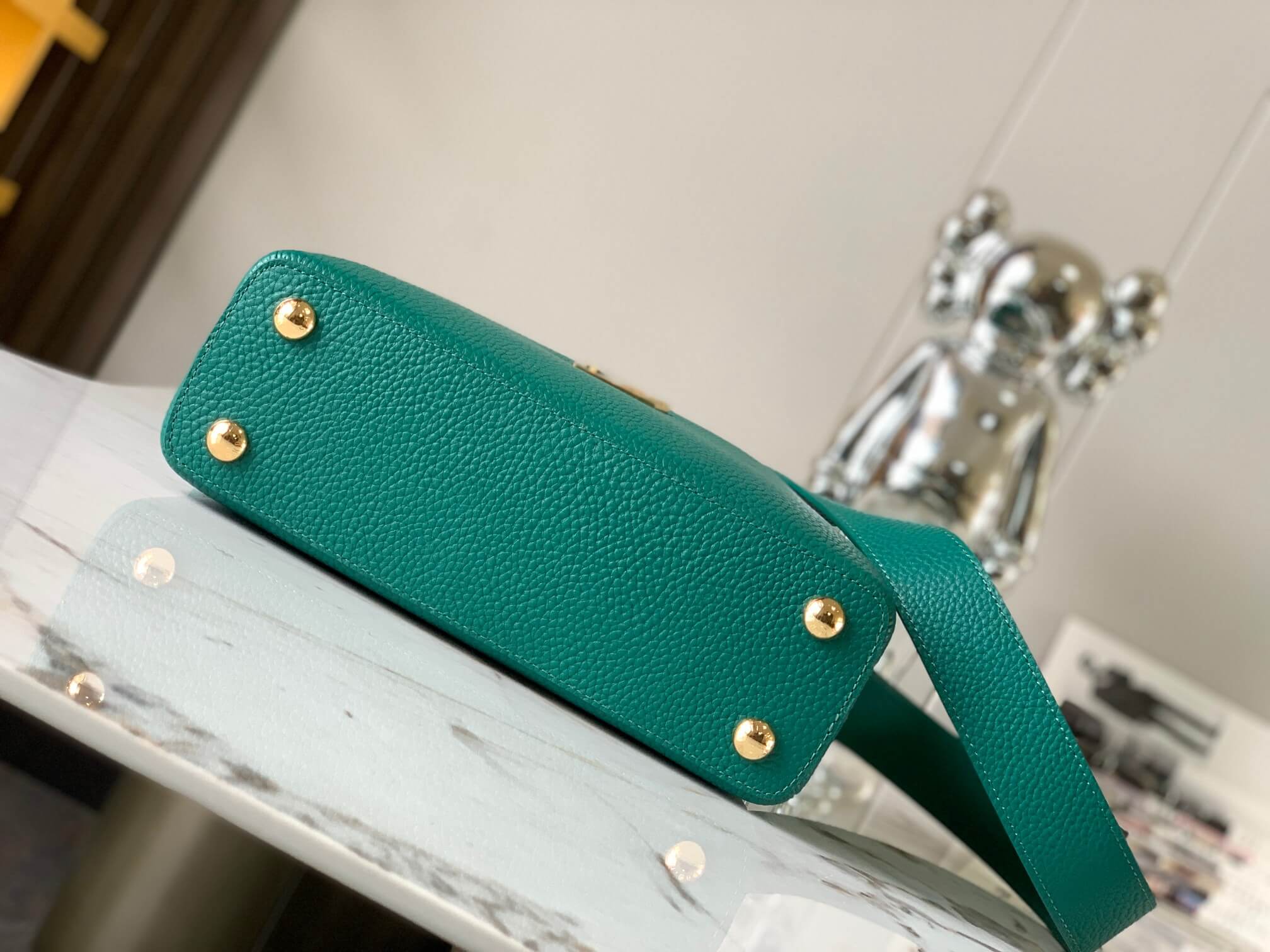 LV Capucines BB Bag in Green - Image 5