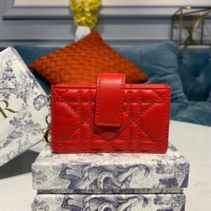 Dior Dior 5-Gusset Card Holder Red