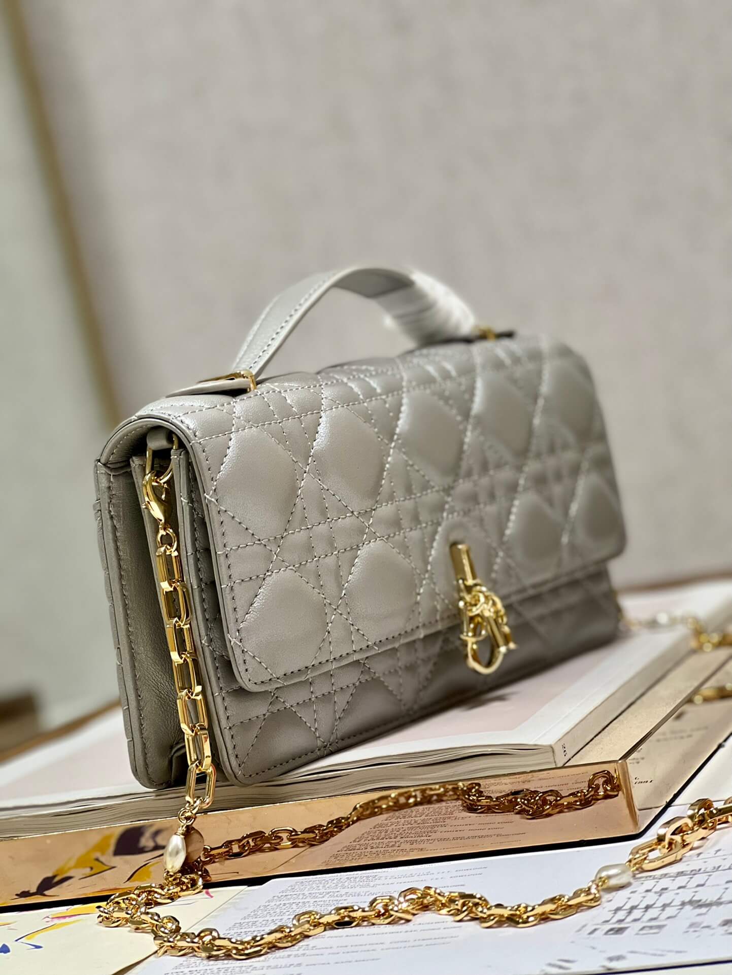 Miss Dior Top Handle Bag Grey - Image 2