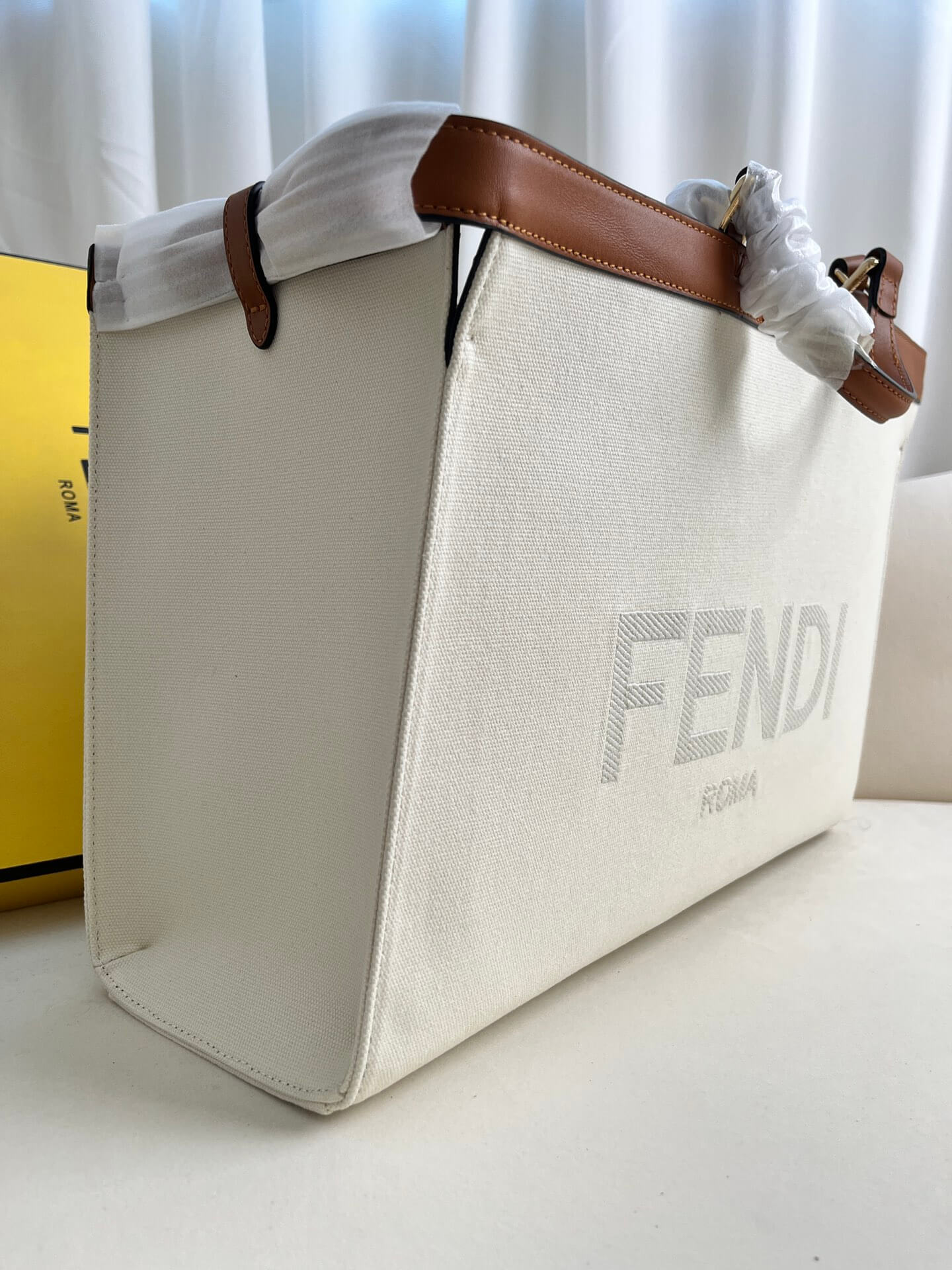 Fendi Women’s X-tote Bag In Canvas With Thread-embroidered Ff Monogram - Image 2