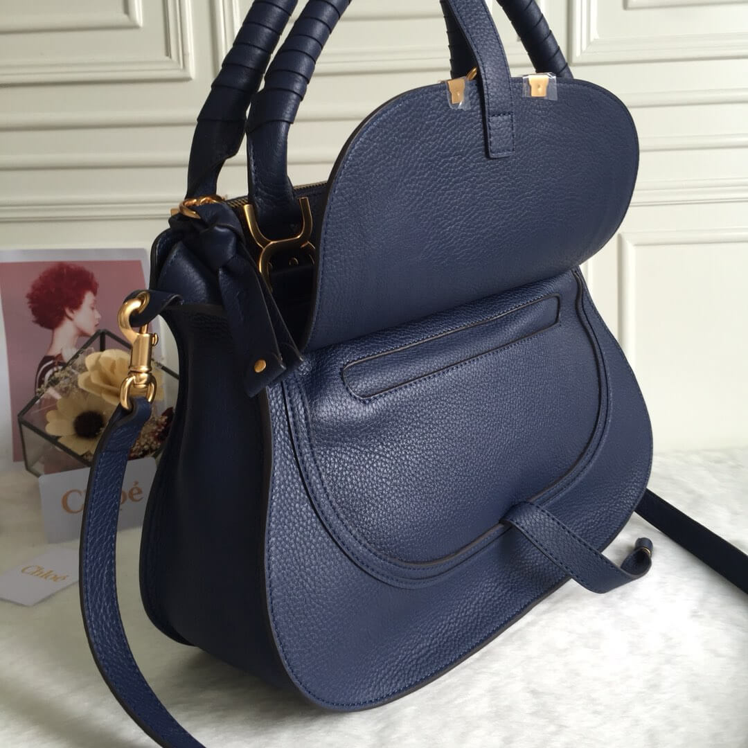 Chloe Marcie Double Carry Blue Bag - Image 3