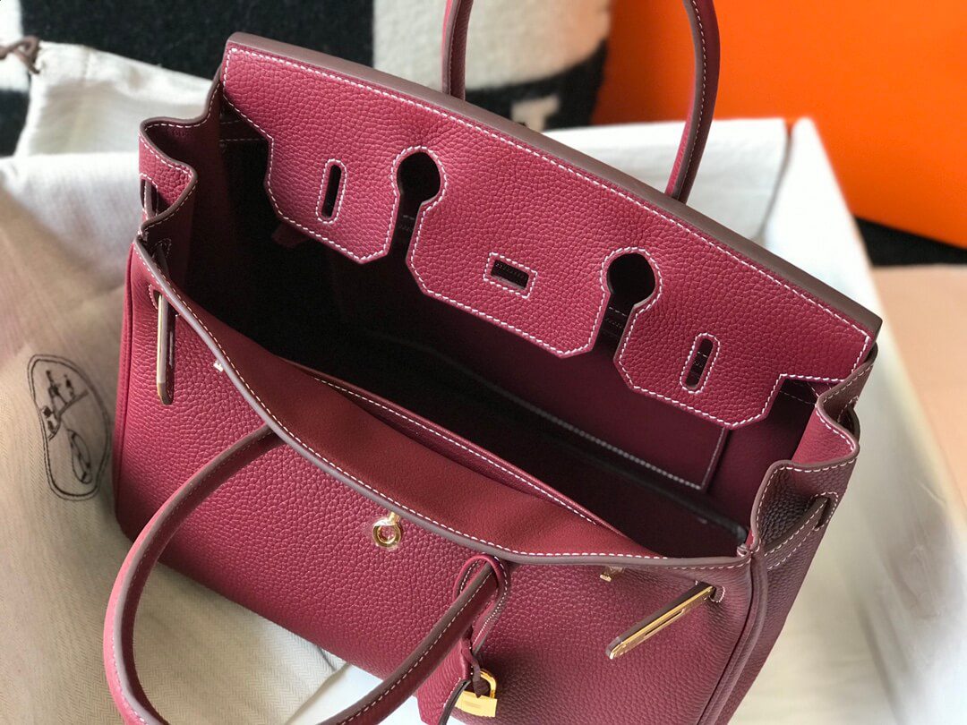 Hermes Birkin Brownish Crimson Bag - Image 6