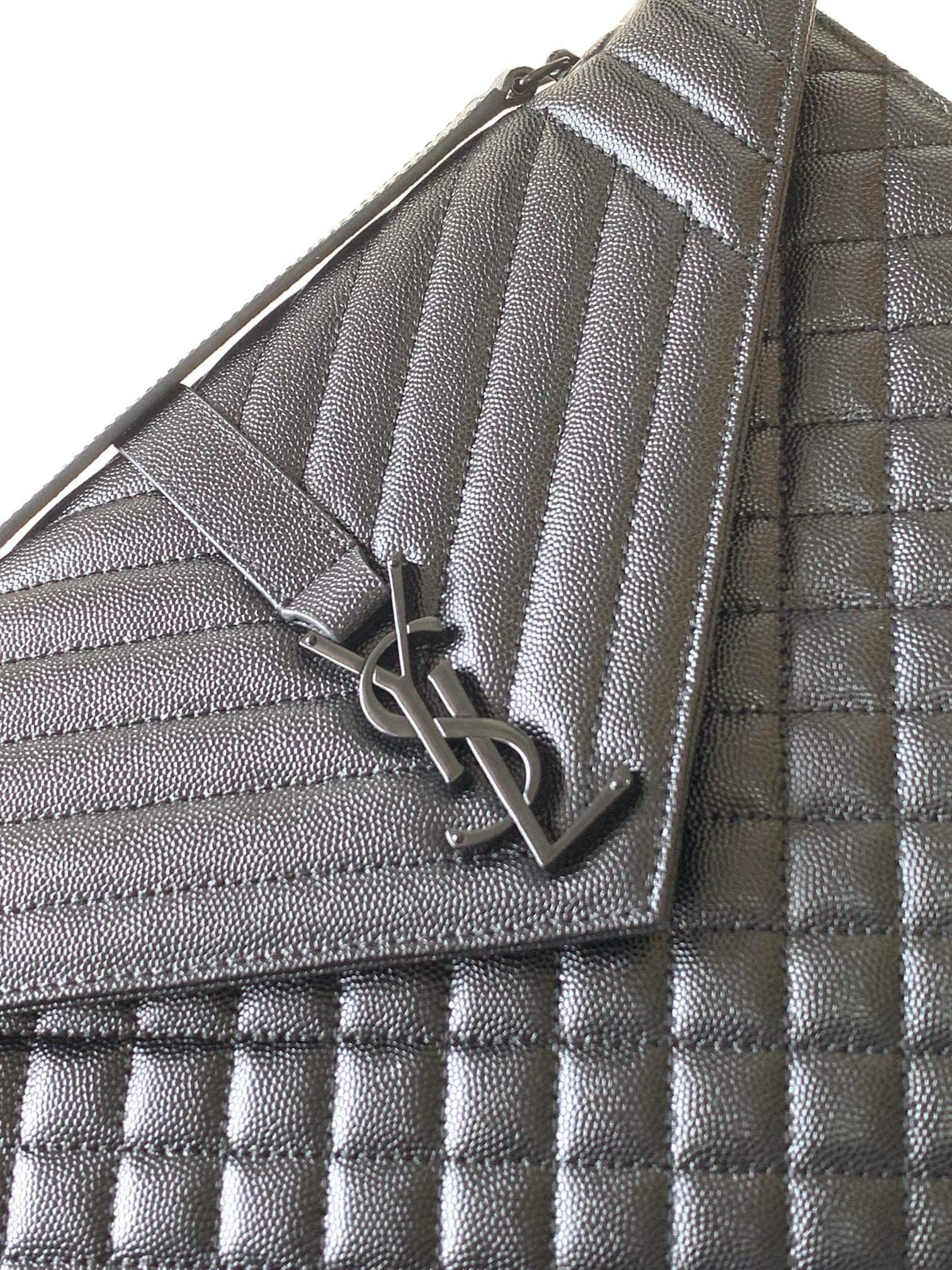 YSL Large Envelope Matelassé Leather Shoulder Bag - Image 7
