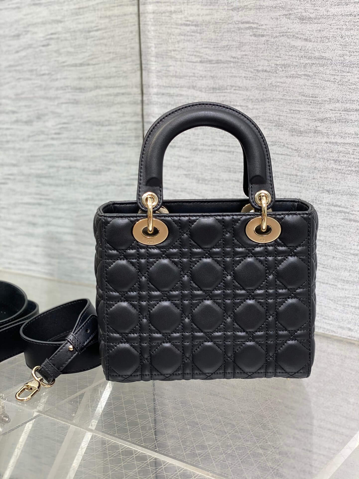 Lady Dior Bag Black Gold Hardware - Image 3