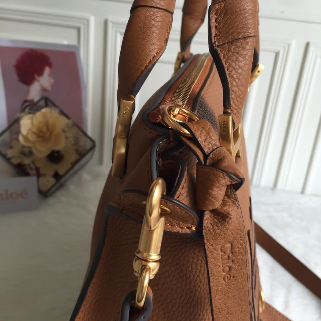 Chloe Marcie Double Carry Brown Bag - Image 5