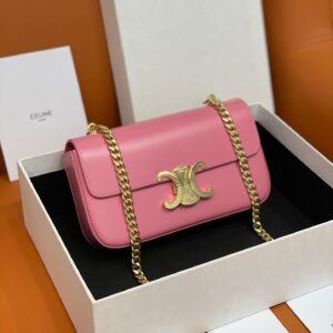 Celine Pink Triomphe Shoulder Bag with Chain