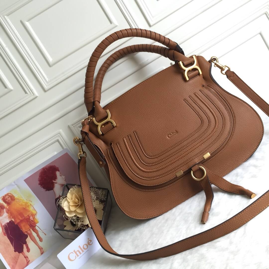 Chloe Marcie Double Carry Brown Bag
