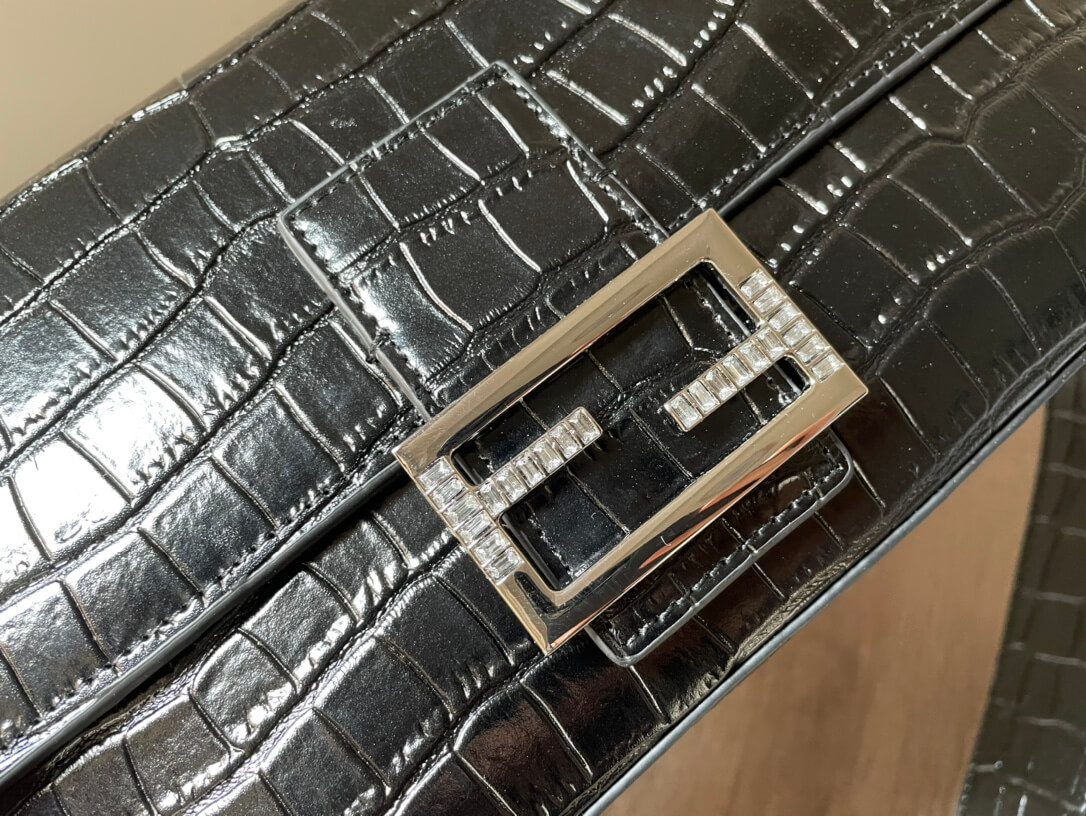 Fendi Baguette Black Bag Crocodile Leather - Image 6