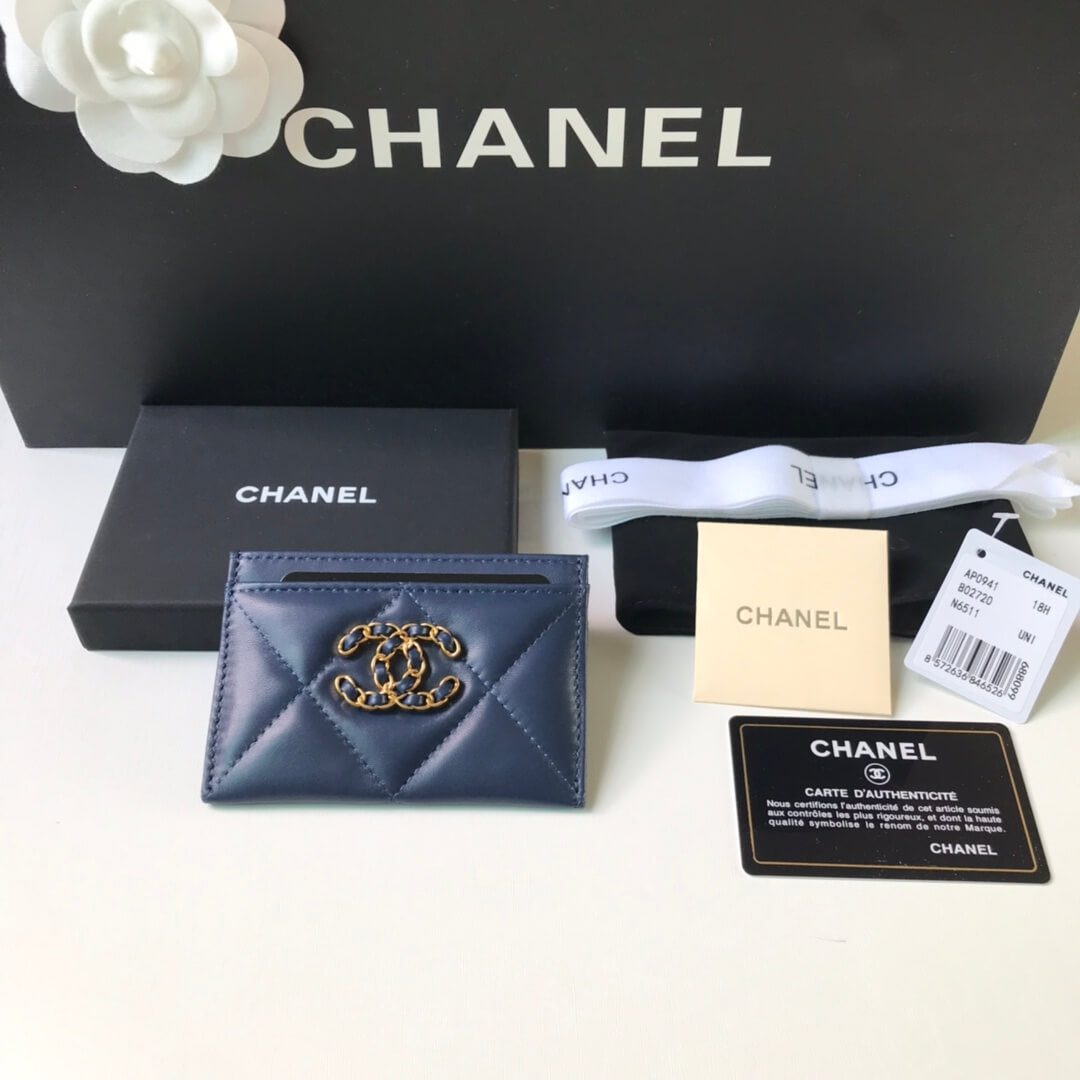 Chanel 19 Blue Card Holder