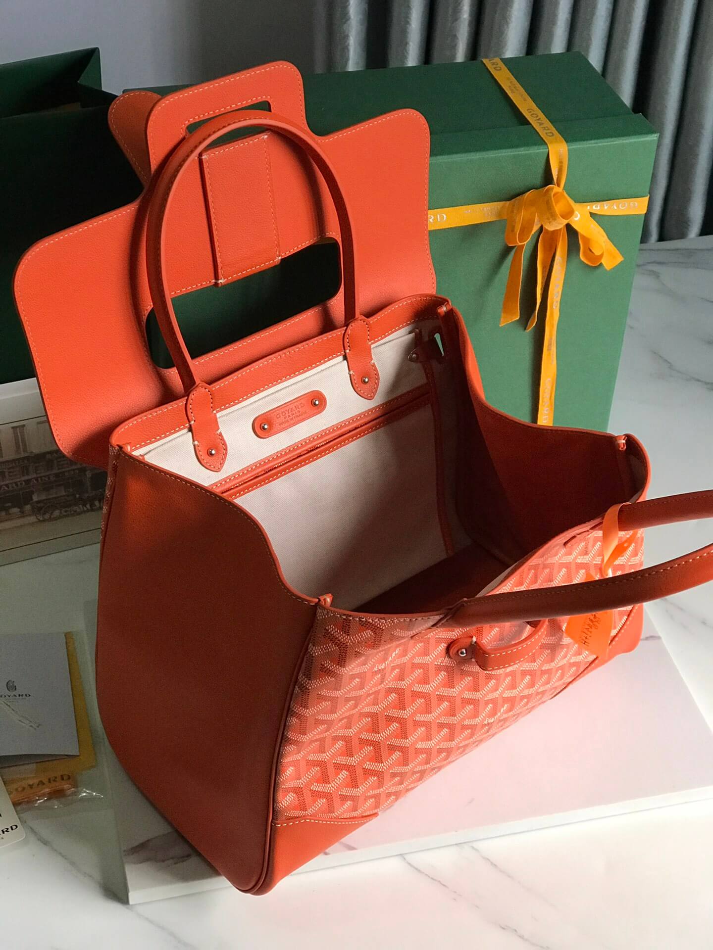 Goyard Saigon Tote Orange Bag - Image 2