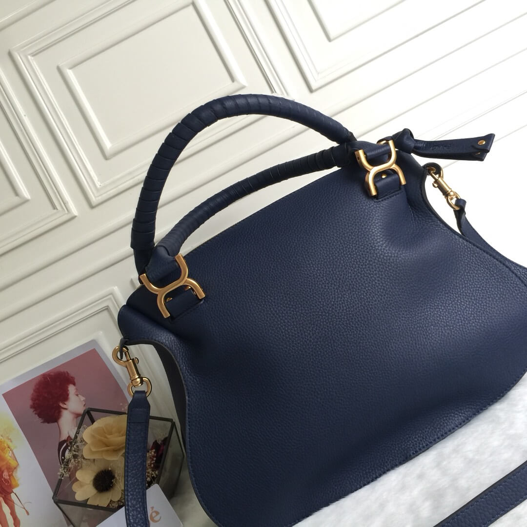 Chloe Marcie Double Carry Blue Bag - Image 5