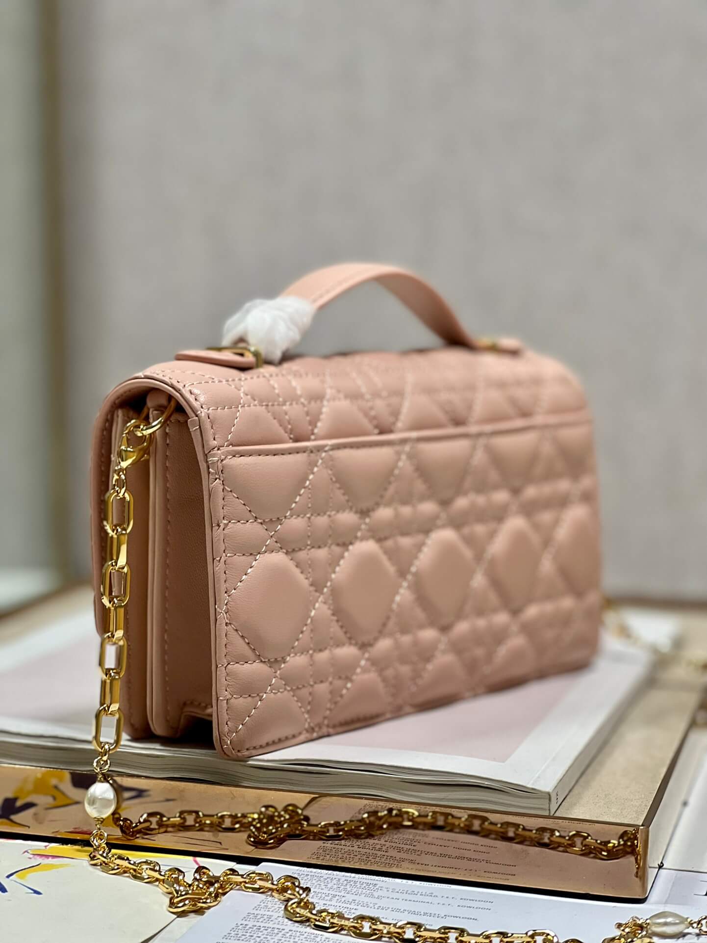 Miss Dior Top Handle Bag Beige - Image 3