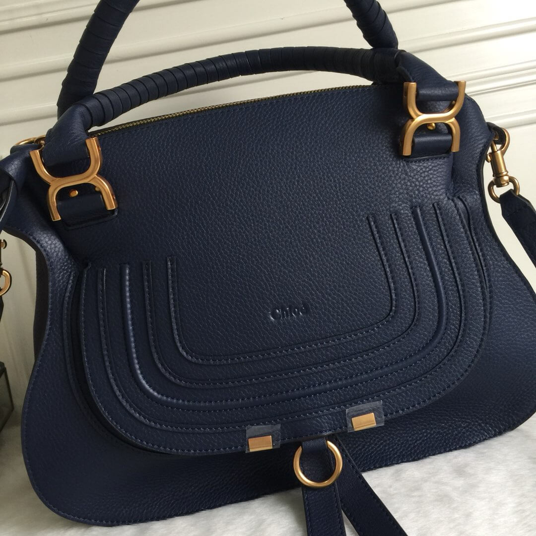 Chloe Marcie Double Carry Blue Bag - Image 6