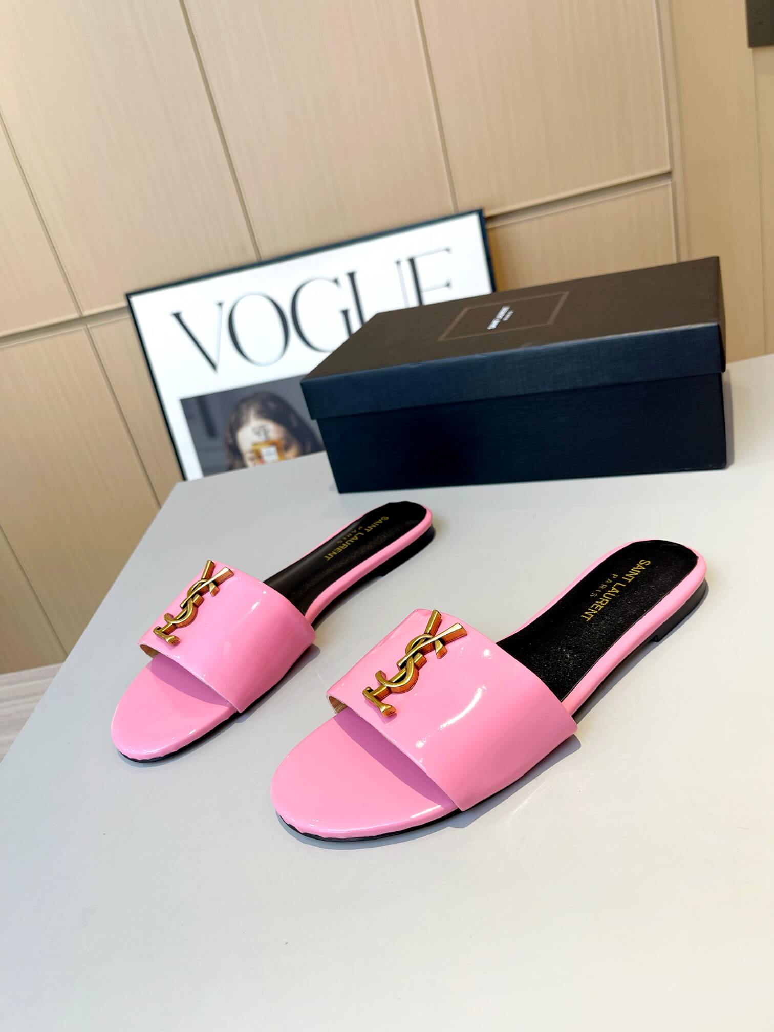 YSL Flat Slides