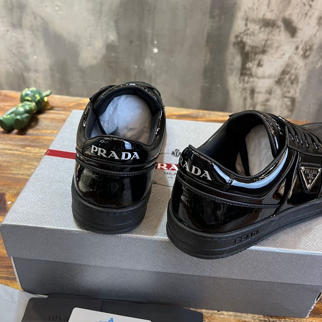 Prada Men's Downtown Sneakers in Patent Leather - Image 6