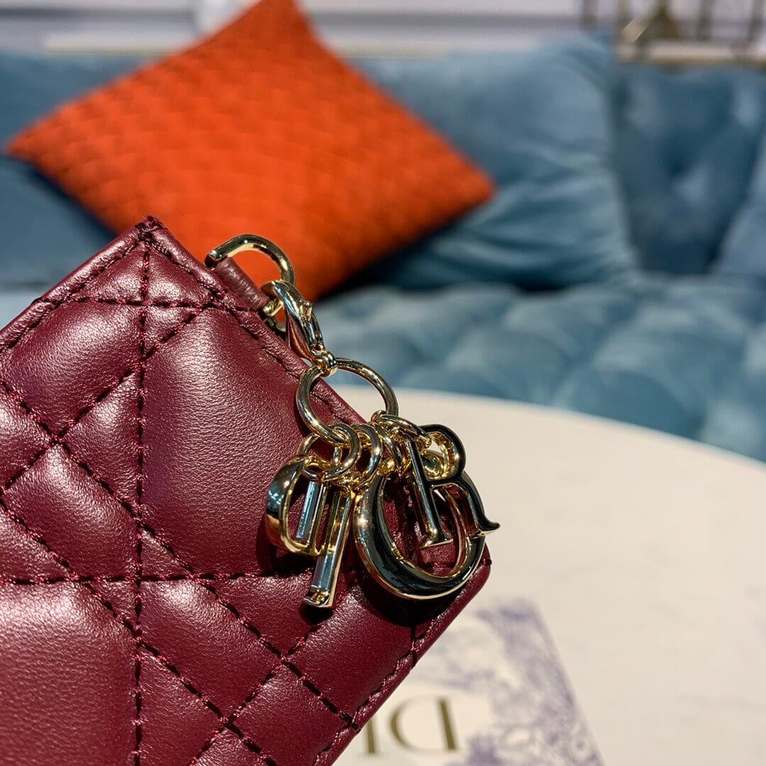 Dior Dior 5-Gusset Card Holder Dark Red - Image 7