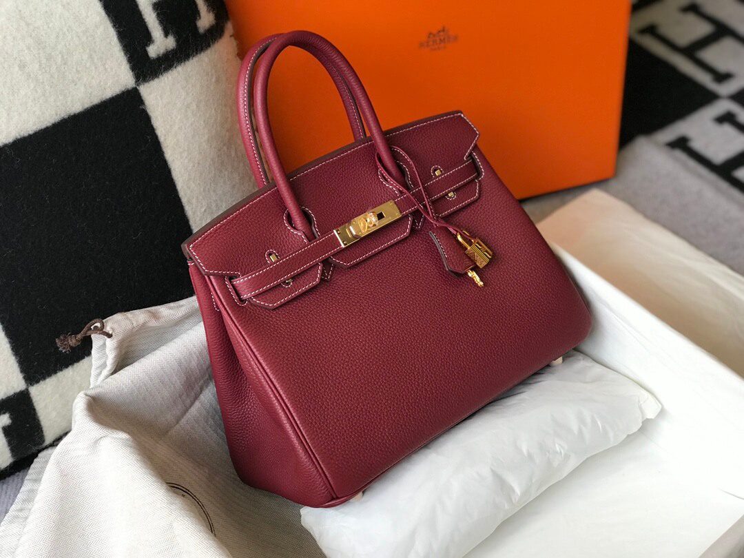 Hermes Birkin Brownish Crimson Bag - Image 7