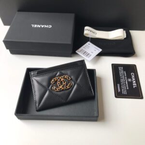 Chanel 19 Leather Black Card Holder