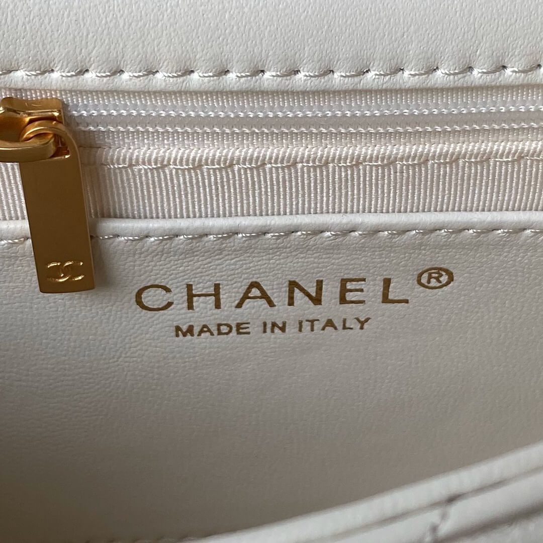 Chanel Small Flap Bag In White - Image 5