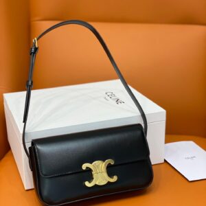 Celine Black Triomphe Shoulder Bag