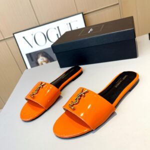 YSL Flat Orange Slides