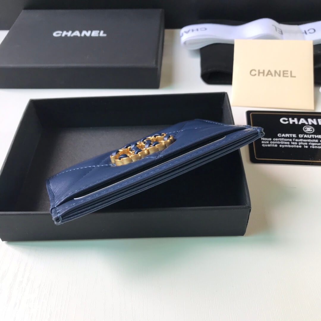 Chanel 19 Blue Card Holder - Image 6