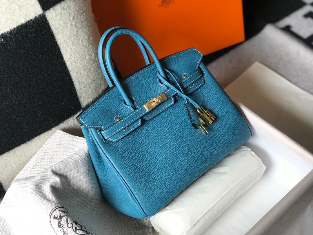 Hermes Birkin Blue Jean Togo Bag - Image 6