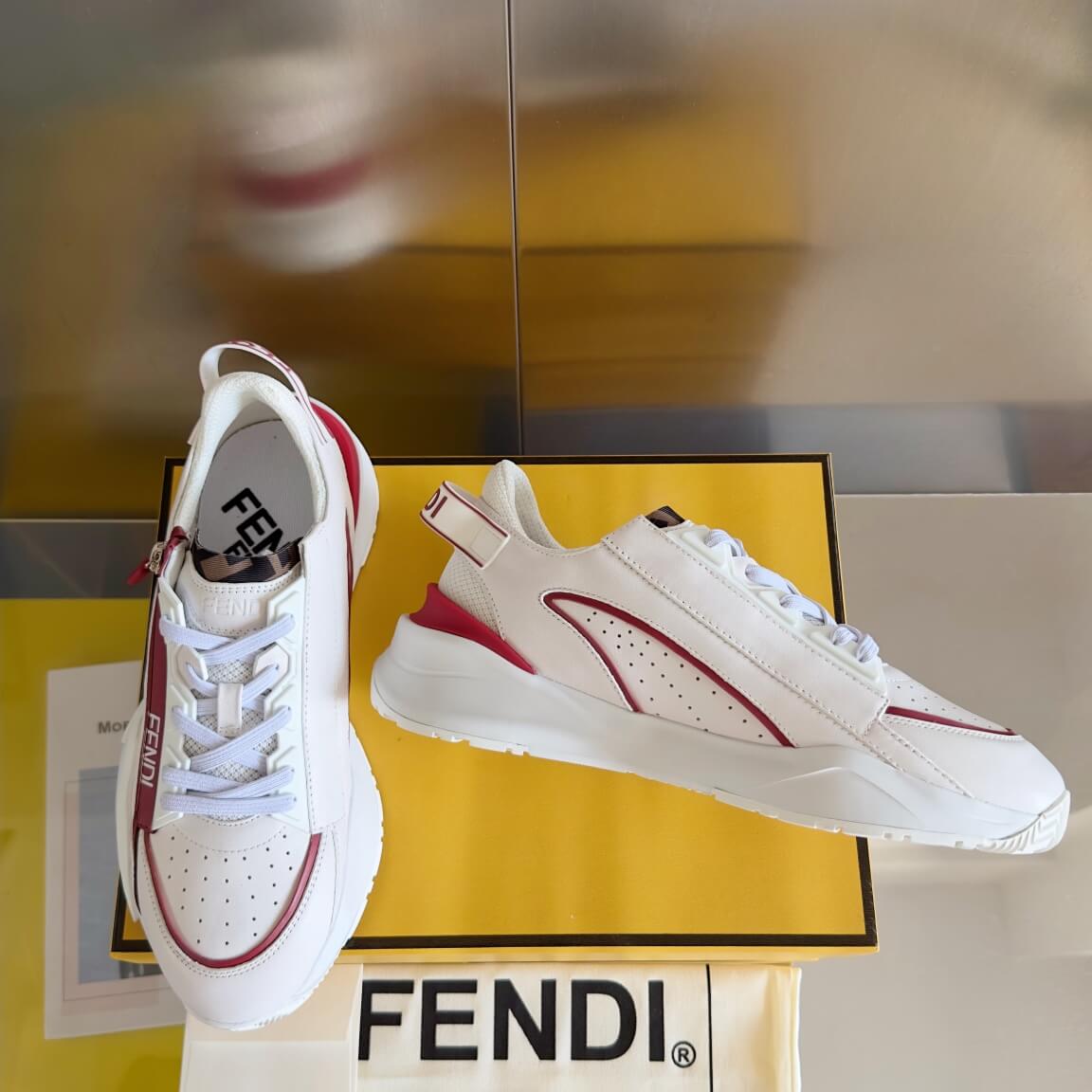 Fendi Flow Men's Leather Sneakers - Image 5
