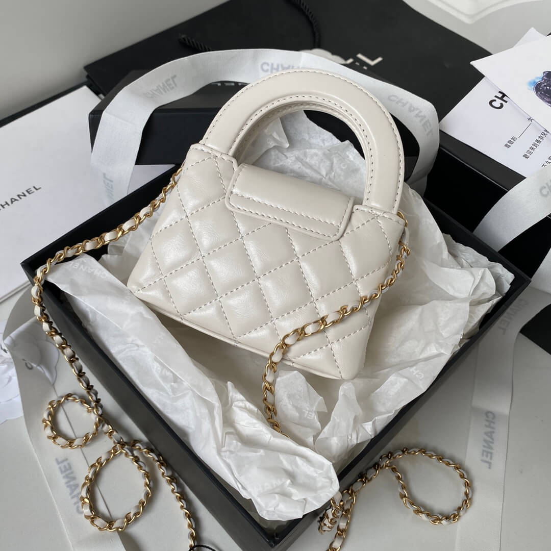 Chanel Small Kelly Shopper White Bag - Image 5