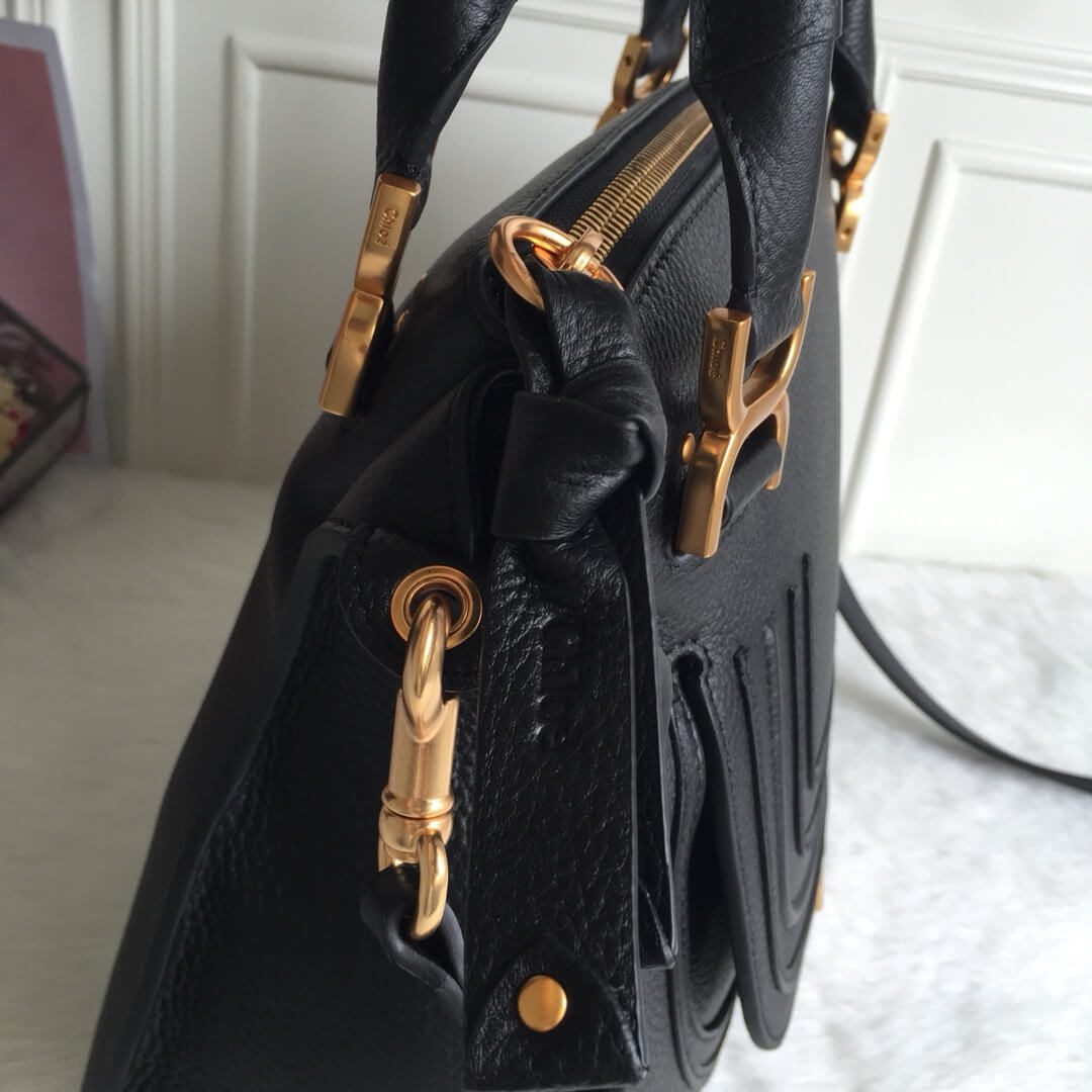 Chloe Marcie Double Carry Bag Black - Image 5