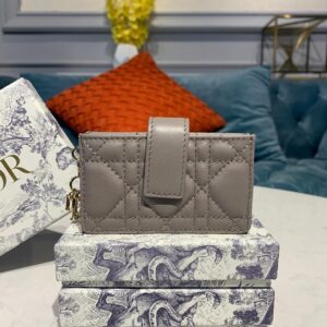 Dior Dior 5-Gusset Card Holder Grey