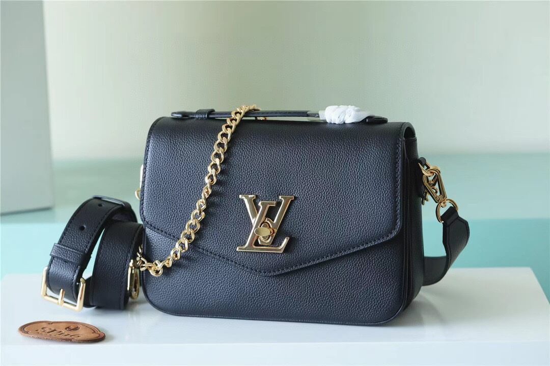 LV Oxford Lockme Leather Bag Black
