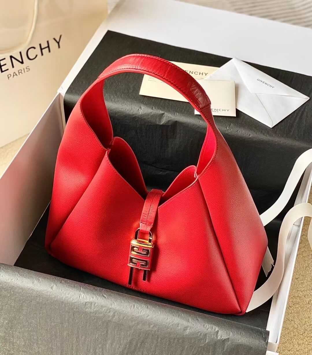 Givenchy G-Hobo Medium Shoulder Bag Red